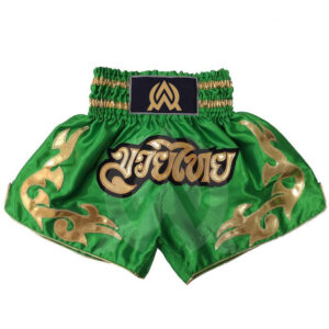 Custom Green Muay Thai Shorts available at wholesale or in bulk
