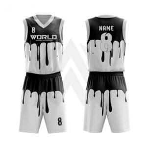 Black and White Basketball Uniform Custom at Wholesale Prices