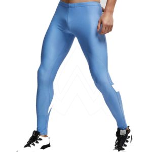 Custom Made Workout Blue Leggings for Men available at wholesale or in bulk