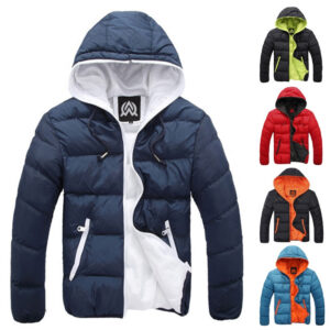 Custom Mens Quilted Parka with Hood at Wholesale or Bulk