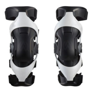 Custom Youth Motocross Knee Braces in Black and White at Wholesale or in Bulk