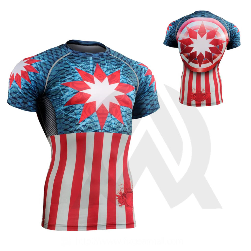 Custom Printed Youth Rash Guards Short Sleeve available in bulk or Wholesale