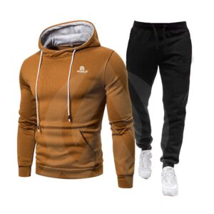 Custom Running Black and Brown Tracksuit at Wholesale or Bulk Option