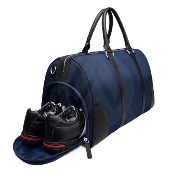 High Quality Custom Sports Navy Blue Gym Bag available in wholesale or bulk