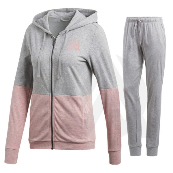 Custom White and Pink Tracksuit Set at Wholesale or Bulk
