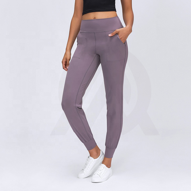 Custom Light Purple Yoga Pants available at wholesale or in bulk